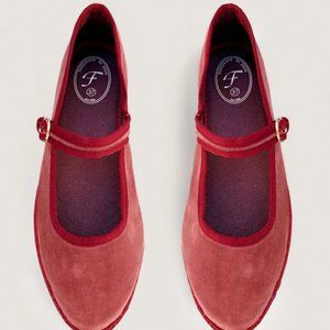 Flabelus Theresa Red Velvet Mary Janes - EU 42